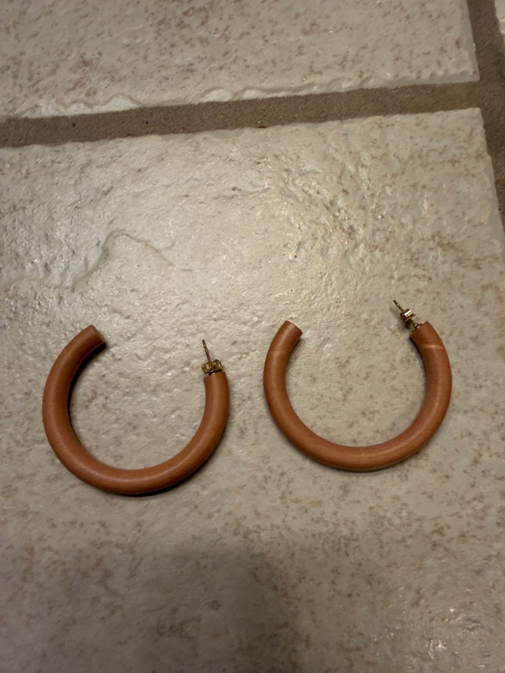 Brown Hoop Earrings - Lightweight Everyday Hoops